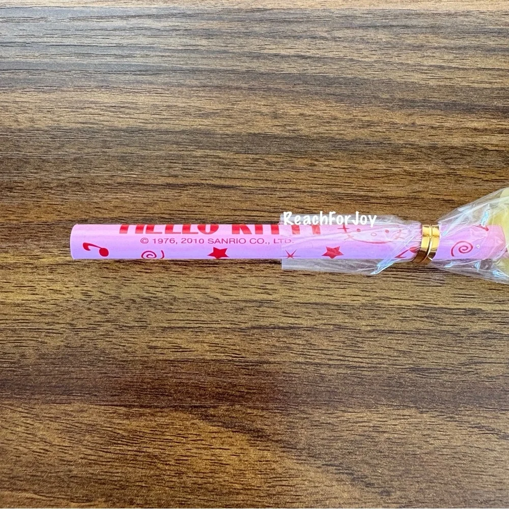 Hello Kitty Sanrio Pencil 2010 Wood #2 Pencil Banana Erasers Pink Red Music Note